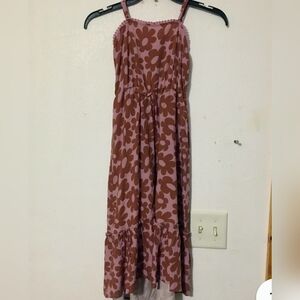 Floral Pink and Brown Sundress Kids L